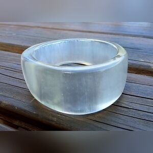 Clear Shimmer Vintage Retro Plastic Bangle Bracelet